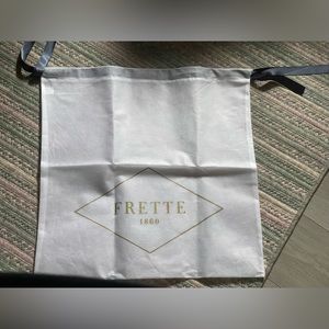 Authentic Frette Fine Linens Storage Bag Lux 23x23” White Drawstring